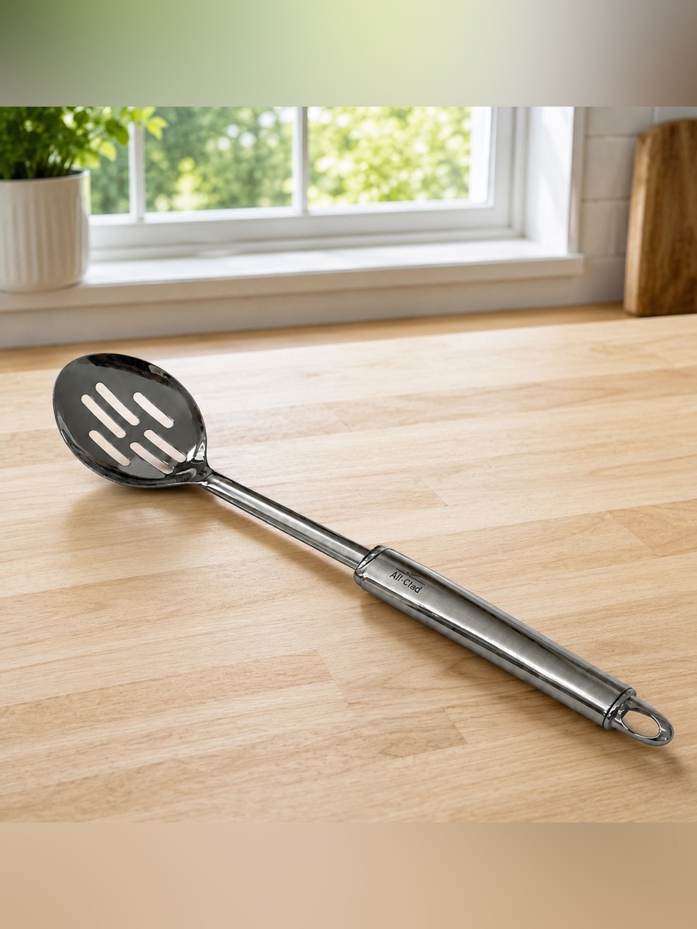 All Clad 14" Stainless Steel Slotted Kitchen Serving Spoon #01/15